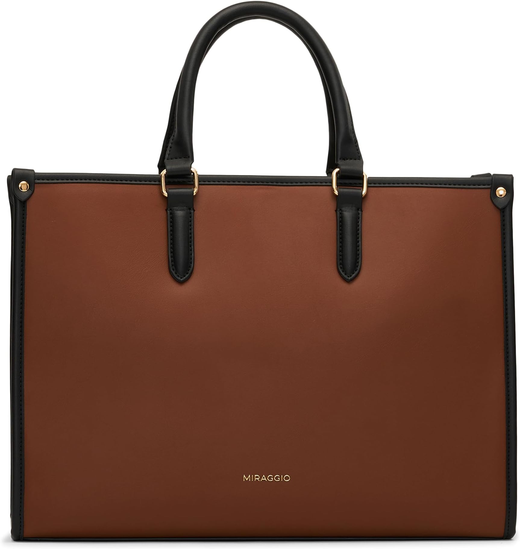 Miraggio Womens Denice Large Sized Tote Bag With Adjustable & Detachable Sling Strap And Top Handles | Fits Upto 16" Laptop | Tote Bags for Women For Office Use, Work, Brown, L