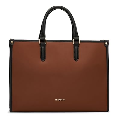 Miraggio Womens Denice Large Sized Tote Bag With Adjustable & Detachable Sling Strap And Top Handles | Fits Upto 14" Laptop | Tote Bags for Women For Office Use, Work