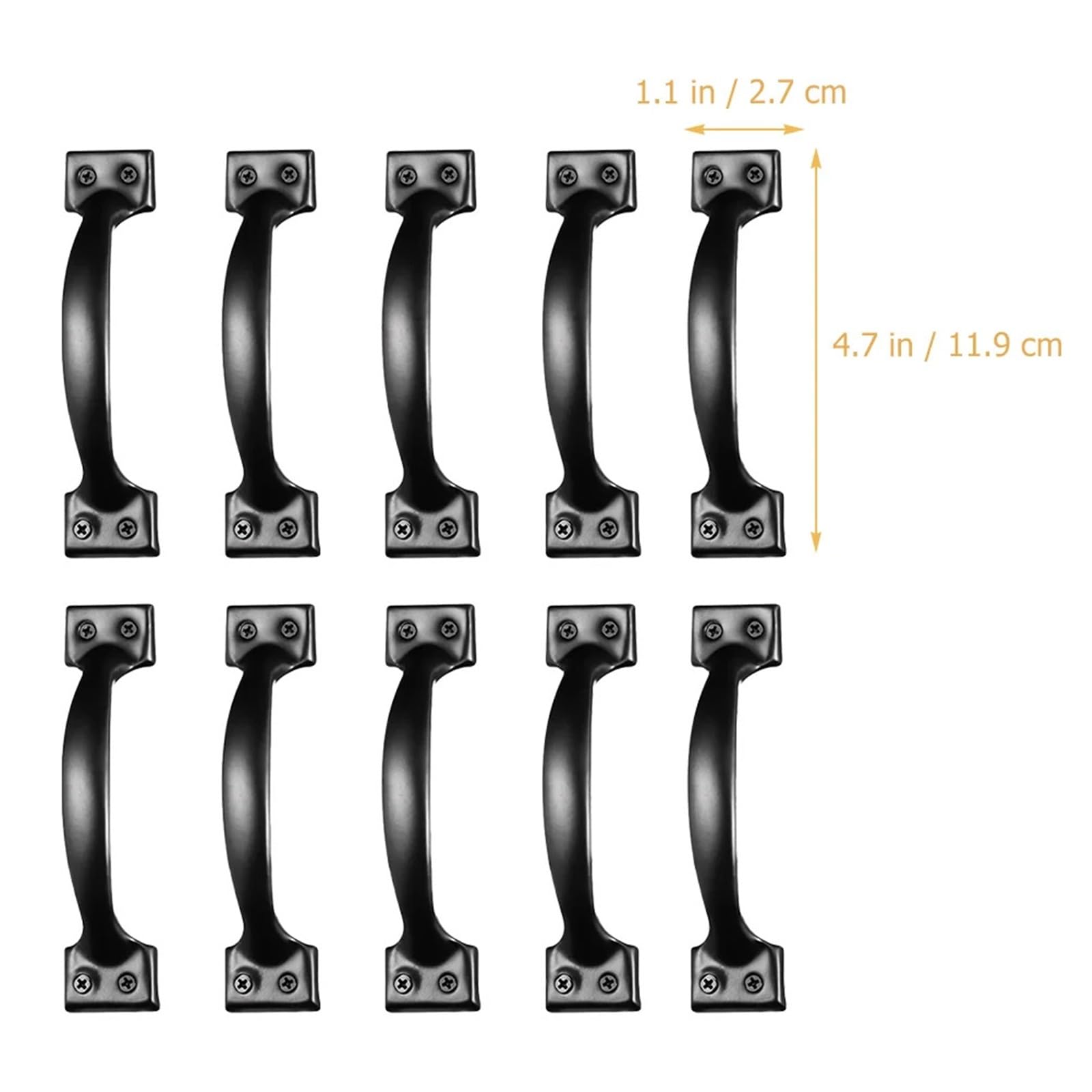Door Handle Pull Cabinet Drawer Cupboard Knob Dresser Metal Iron Furniture Knobs(Black 12pcs)