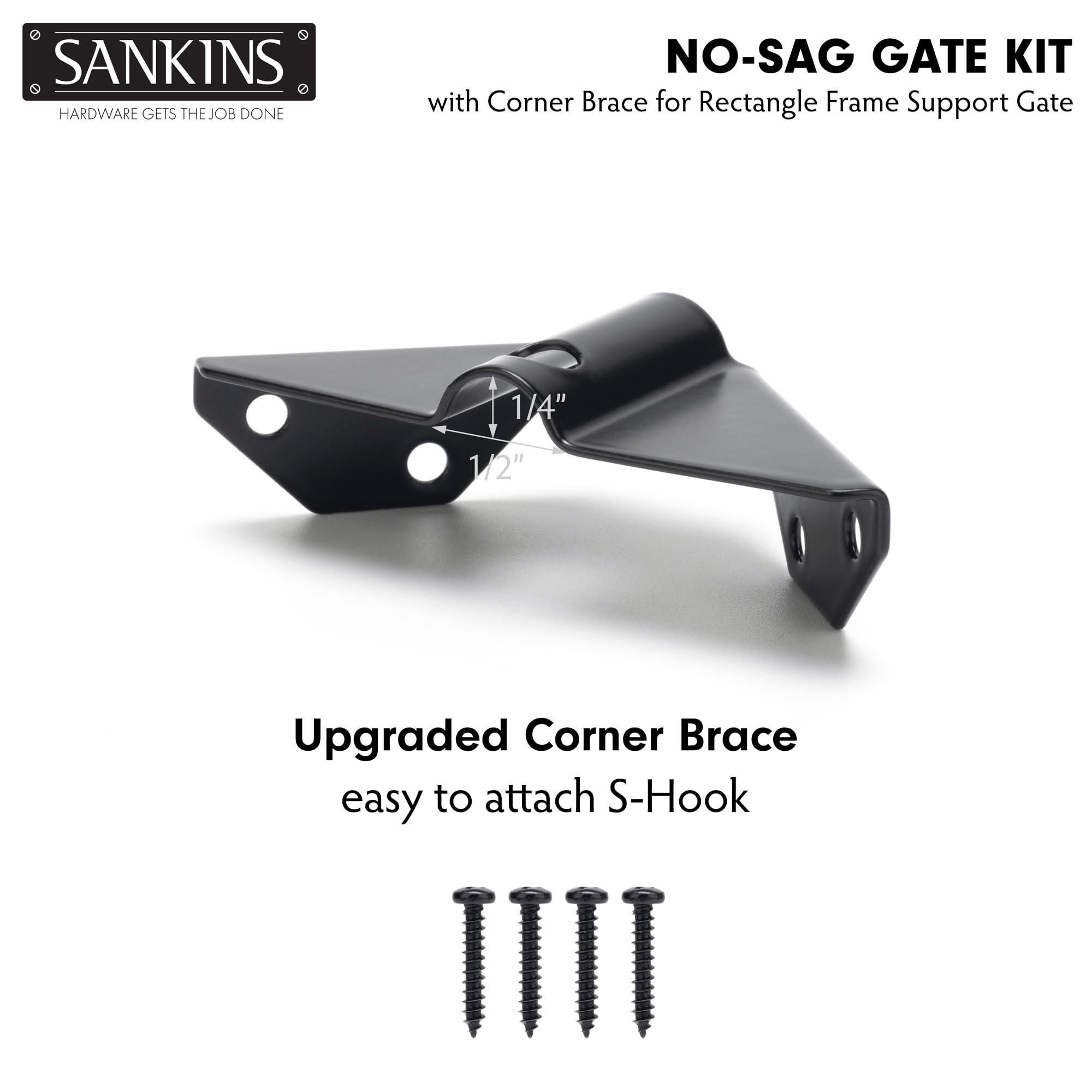 TIBEGOLD Anti Sag Gate Kit For Wooden Fence, Black Anti-Sagging Gate Support Cable Kit Hardware, Gate Sag Frame Kit Hardware No Sag Gate Kit Hardware, Wood Gate Repair Kit For Outdoor - View #12