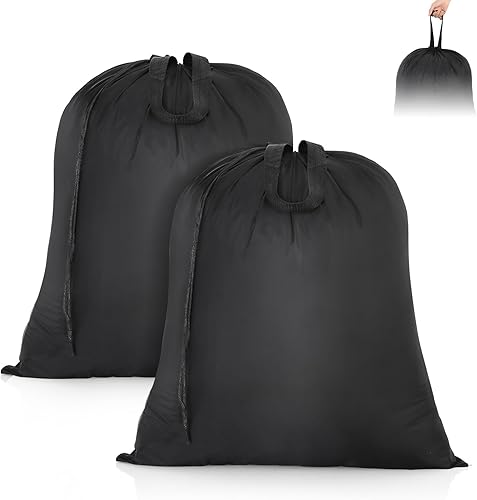 OTraki Bolsa de lavandería de viaje lavable, paquete de 2 bolsas de lavandería resistentes con asas, 20 x 24 pulgadas, ropa sucia con cordón, bolsa