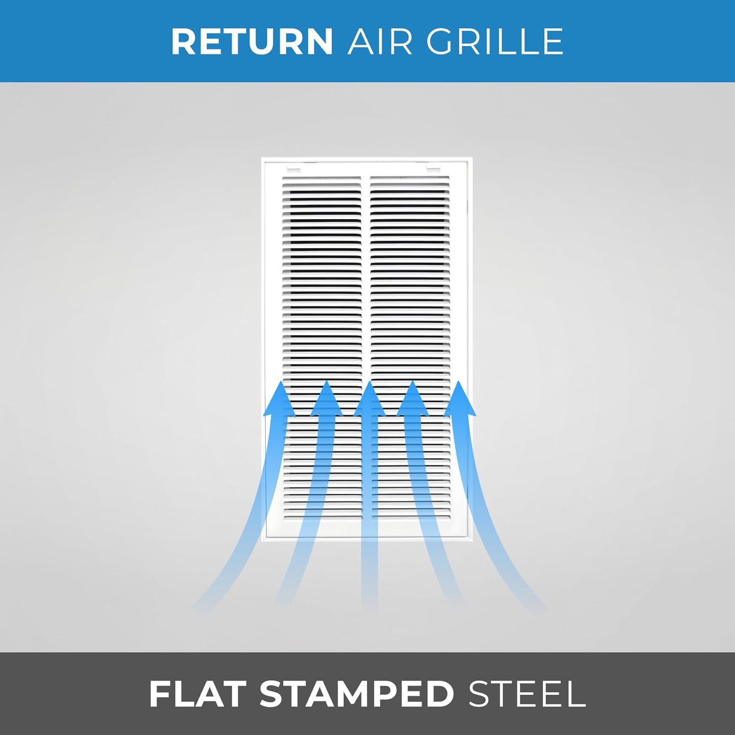 HVAC Premium 12 x 24 Duct opening Steel Return Air Filter Grille, for 1-inch Filter, Removable door, Flat stamped HVAC Vent Cover Grille, Outer Dimensions 14.5 x 26.5