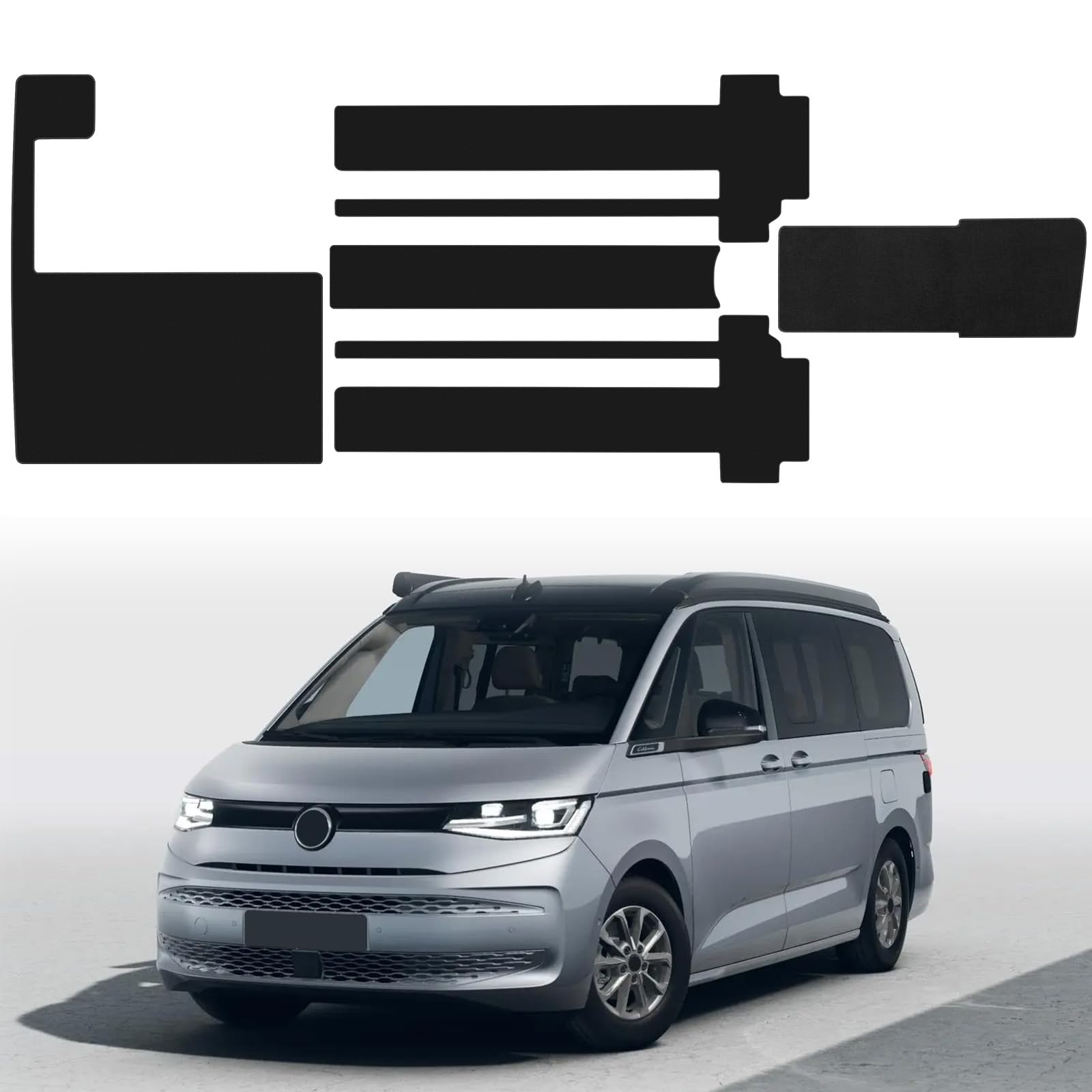 Tappetino per bagagliaio, adatto per Volkswagen VW T7 California Coast Ocean, con minigonna estraibile nella parte posteriore (per Volkswagen VW T7 California Beach Camper)