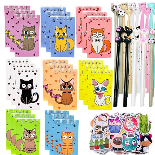 Mini carnet de poche chat à spirales lot de 148 pour pochette surprise