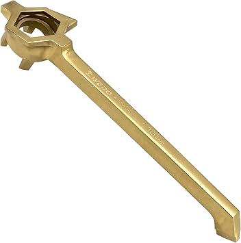 WEDO Non-Sparking Drum Wrench 12",Drum Plug Bung Wrench for Opening Barrel,Length 300mm,Aluminum Bronze,DIN Standard,BAM & FM Certificate