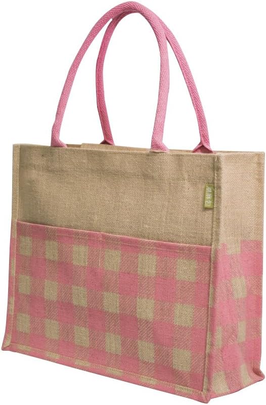 Eco-Friendly Plaid Large Shoulder Grocery Shopping Tote Beach Bag