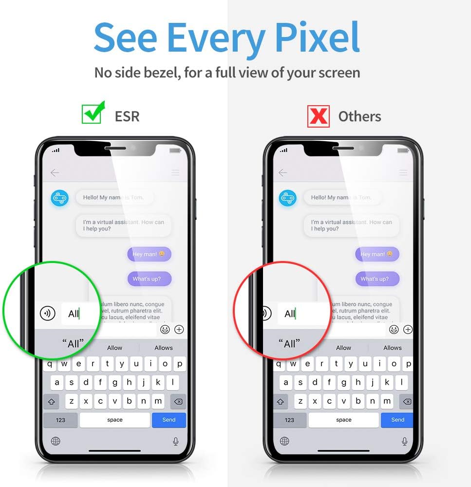 ESR Tempered-Glass Compatible for iPhone 11 Pro Screen Protector/iPhone Xs Screen Protector [No Side Bezel] [2-Pack] [Easy Installation Frame] 3X Stronger Screen Protector for iPhone 11 Pro/XS/X