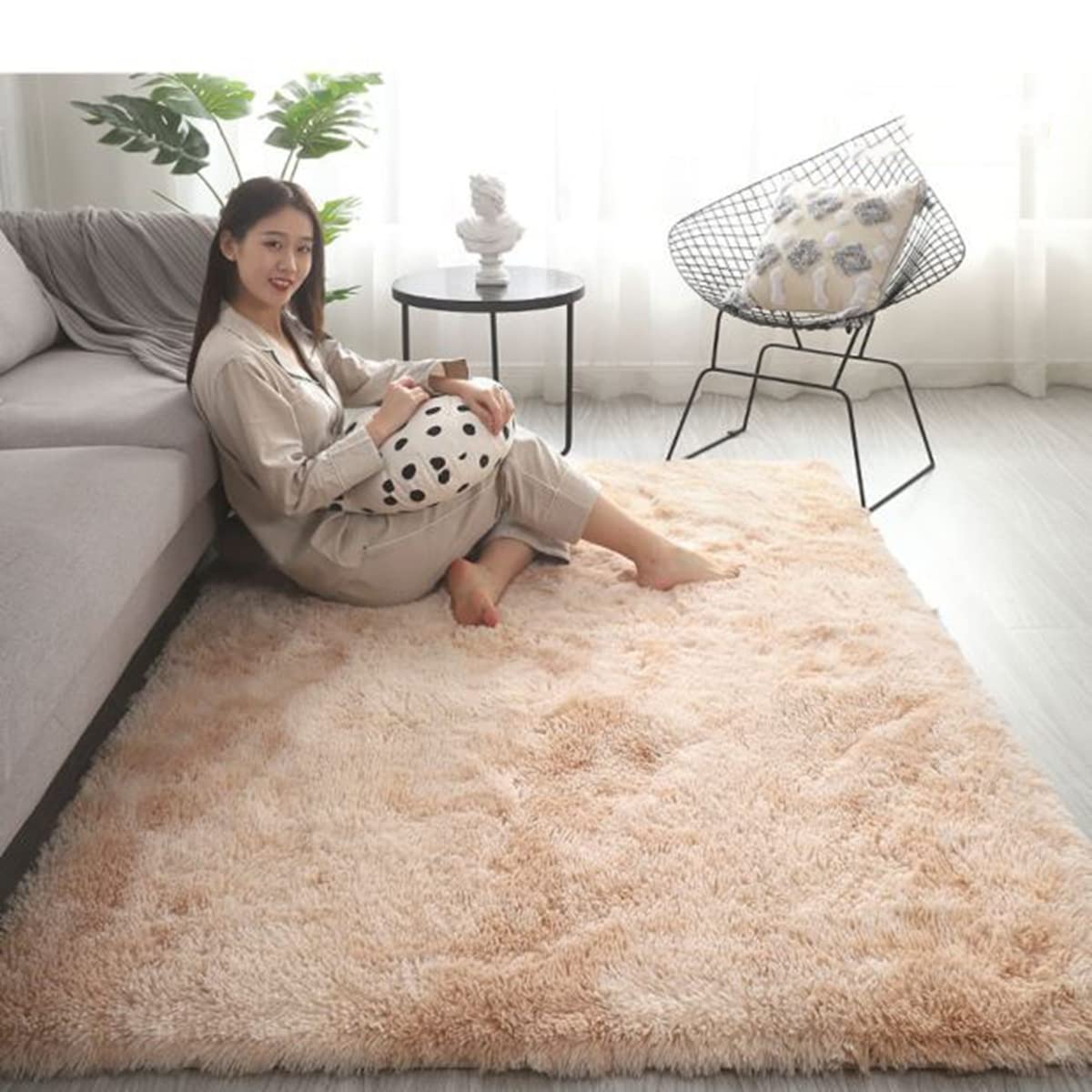 Kw M ラグ ラグマット カーペット 絨毯134×199cm ベージュ Amazon｜ラグ カーペット ラグマット 洗える 厚み ふわふわ「Tuokus
