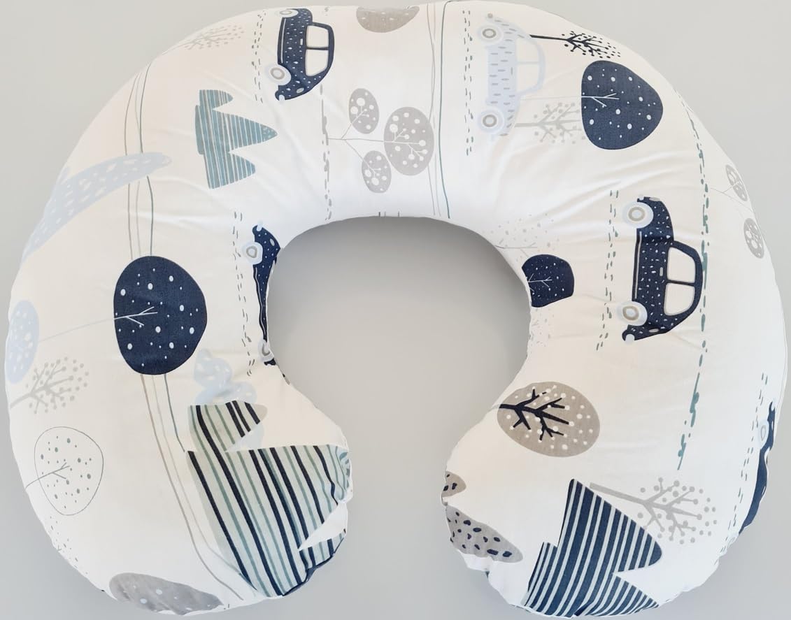 Babymam Cover Feeding Pillow Baby Nursing Breastfeeding Pregnancy- Only Cover Retro Cars