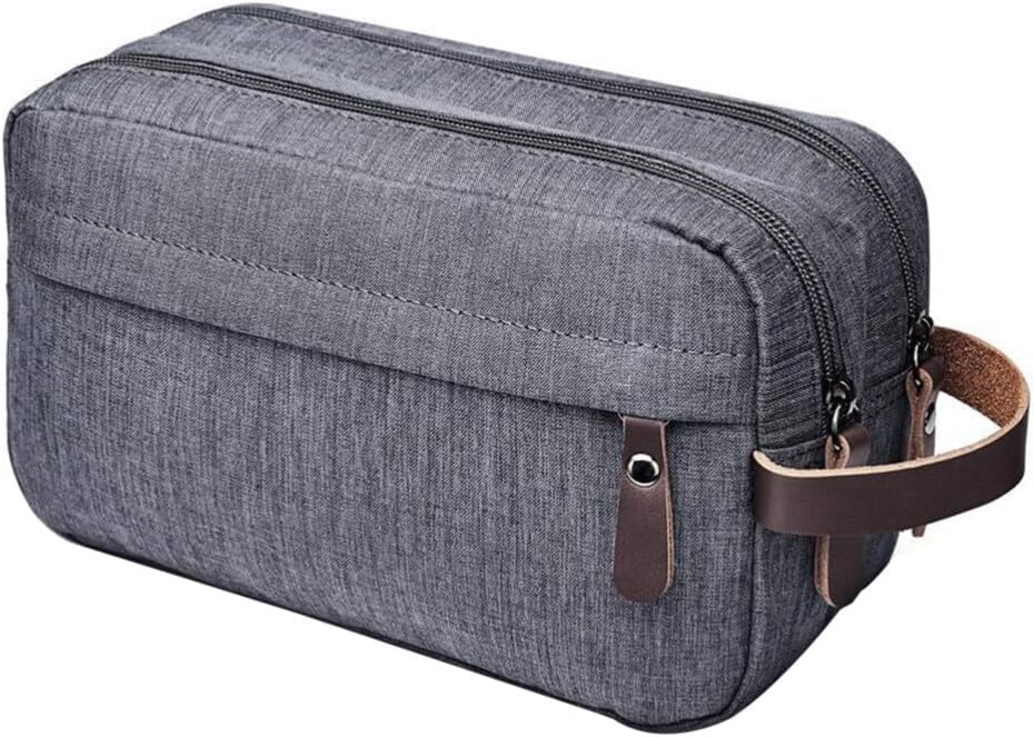 Men Toiletry Bag Large Capacity Nylon Travel Bag Shaving Toothbrush Storage Bag Water Resistant Toiletries Organizer with Handle 3.5x5.9x9.8 inch