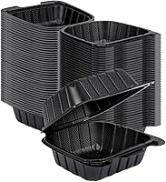 Vista 2 de Restaurantware Thermo Tek - Recipientes para llevar rellenos de minerales de 6 x 6 x 3 pulgadas, 100 recipientes duraderos para llevar, contenedores