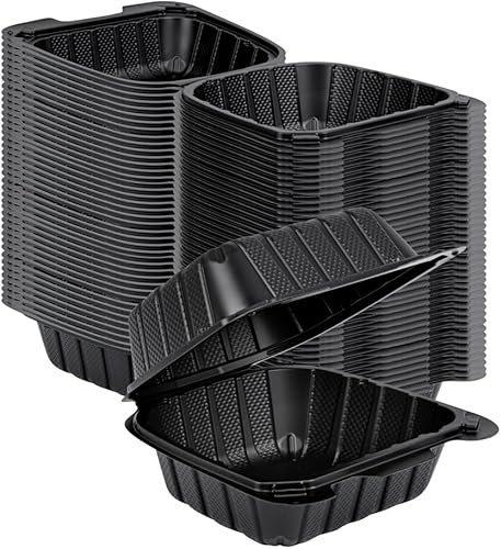 Miniatura 2 de Restaurantware Thermo Tek - Recipientes para llevar rellenos de minerales de 6 x 6 x 3 pulgadas, 100 recipientes duraderos para llevar, contenedores