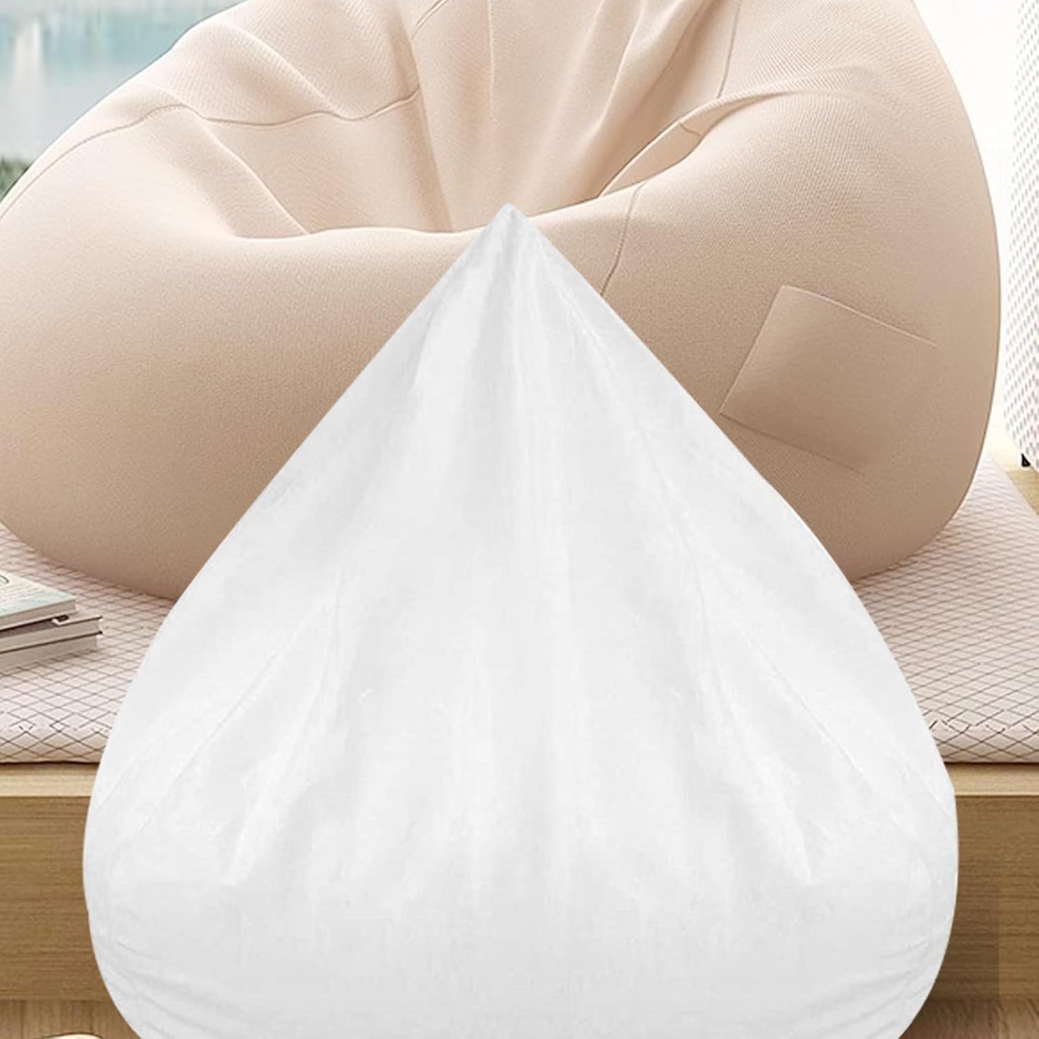2pcs Removable Bean Bag Chair Inner Liner Insert Polyester White