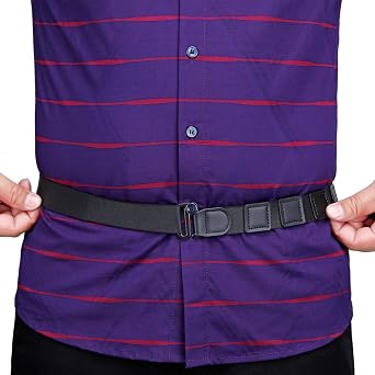Men Shirt Stays Shirt Lock Belt Adjustable Elastic Shirt Holder Keeps Shirt Tucked in for Police Military