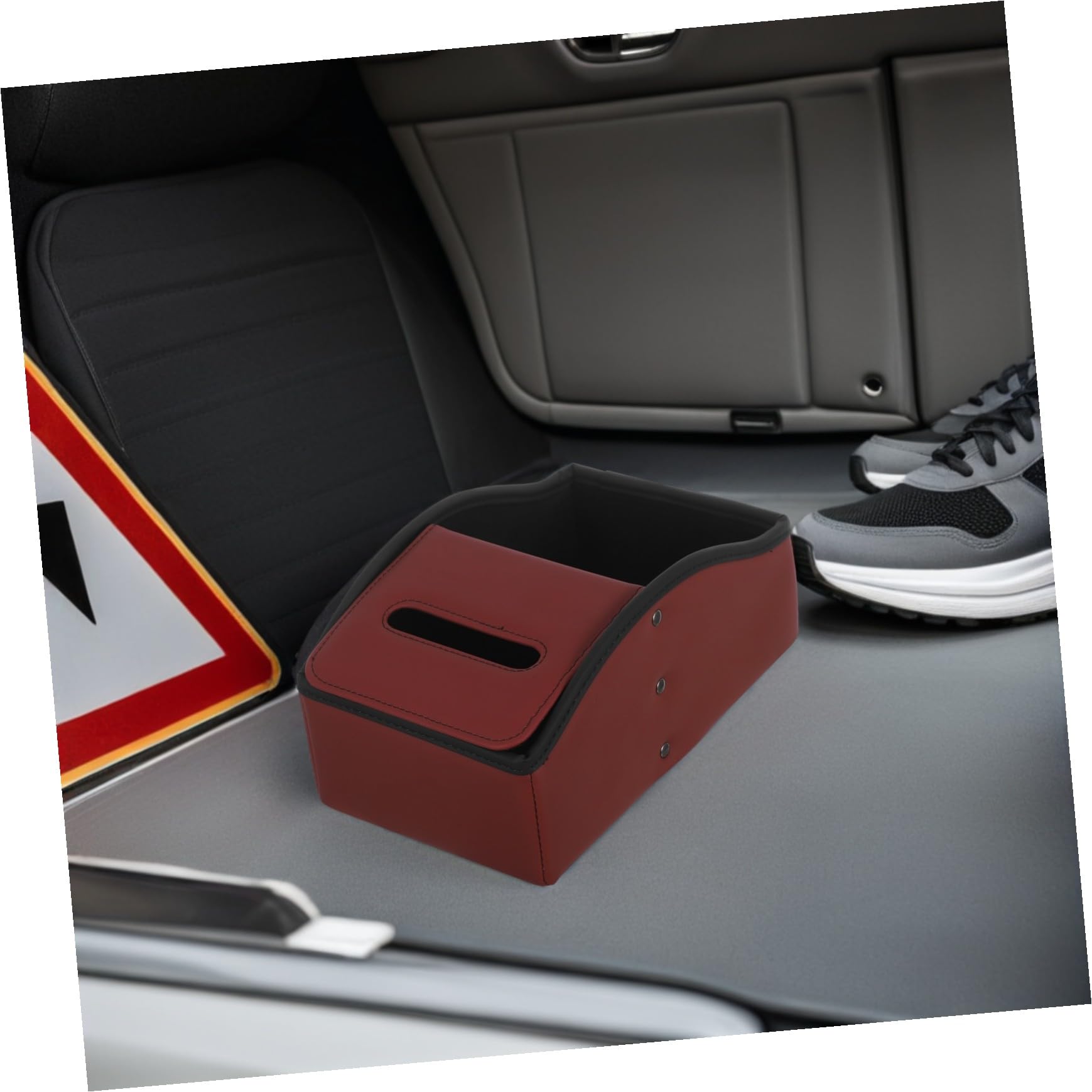 Scatola Porta Fazzoletti per Auto in PU Organizer Bracciolo Posteriore per Consolle Centrale Supporto per Tissues e Piccoli Oggetti Custodia Rosso Elegante e Pratica