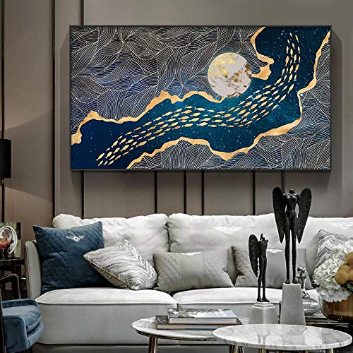Affiche poisson d'or abstraite pour créer une ambiance zen dans votre salle à manger