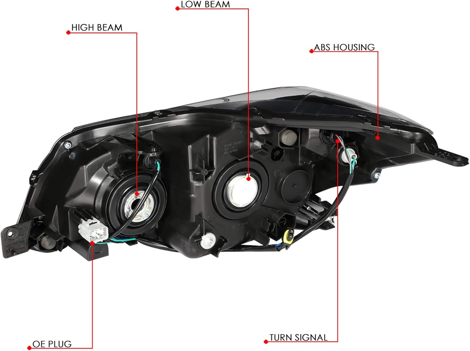 DNA MOTORING OEM-HL-0127-R Chrome Factory Style Right Passenger Headlight Head Lamp Compatible with 2014-2016 Forester,Clear Lens/Amber Reflector