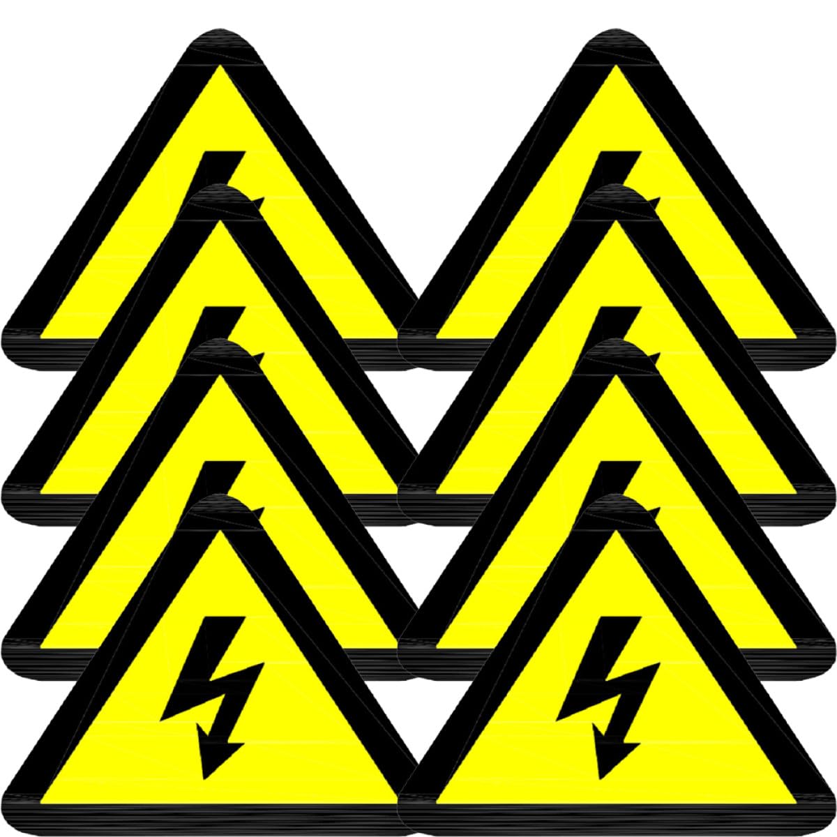 Levemolo Lot de 20 Autocollants D'avertissement Jaune en Papier Adhésif pour Sécurité Électrique, Signalisation de Choc Électrique pour Équipement et Chantier