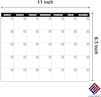Vista 2 de Calendario magnético mensual de borrado en seco, 8.5 x 11 pulgadas, con marcador magnético (negro)