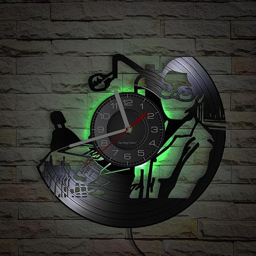 Miniatura 8 de Reloj de pared de disco de vinilo LED oral de 12 pulgadas con 7 colores cambiantes, silencioso, sin tictac, para dentista, clínica, hospital,