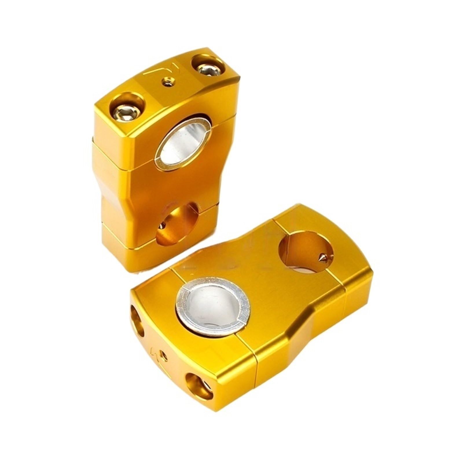 EHYSYN Handlebar Risers 2" Height Ski ATV UTV Quad 22mm 28mm Bar Clamp(2 inch gold)