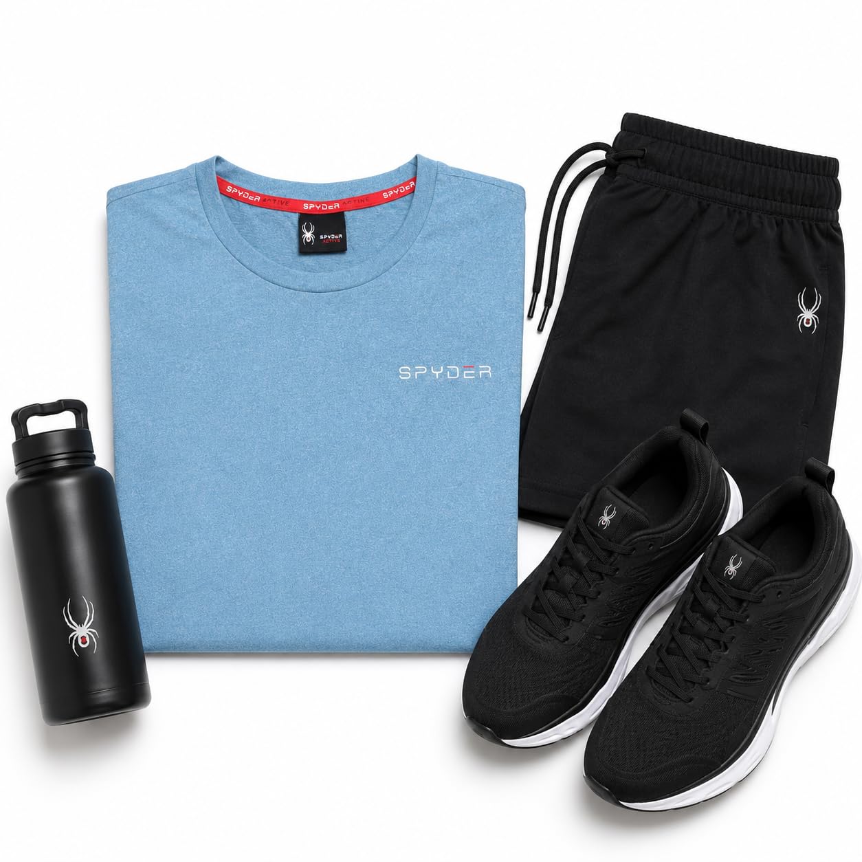 Spyder Herren Active Shirt - Tailliertes Kurzarm-Performance-Trainingsshirt mit Rundhalsausschnitt - Dry Fit Workout-Shirt für Männer (S-XL)