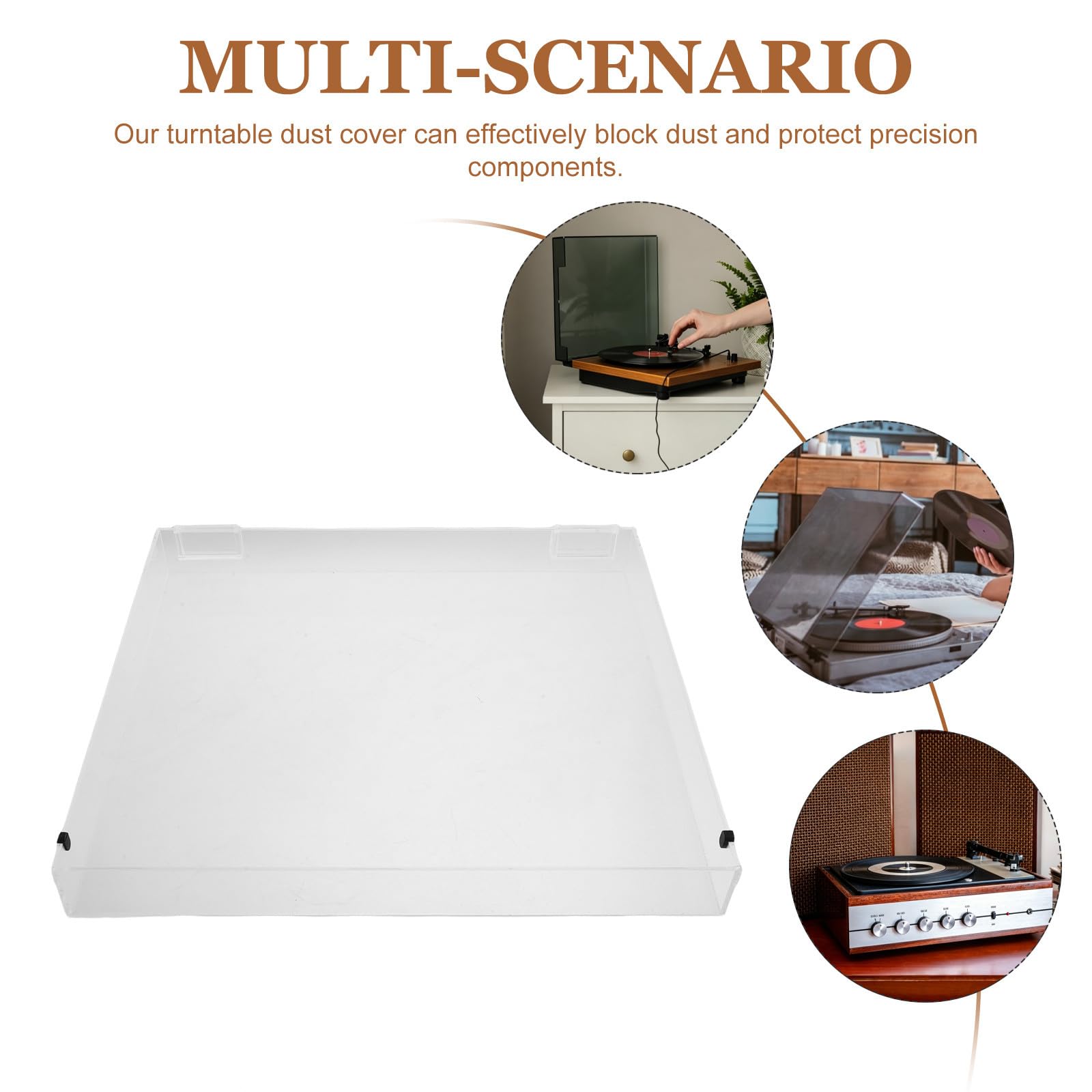 Coperchio antipolvere trasparente per giradischi: coperchio di ricambio in acrilico trasparente compatibile con i modelli LP60X / LP60XBT di apparecchiature audio domestiche.