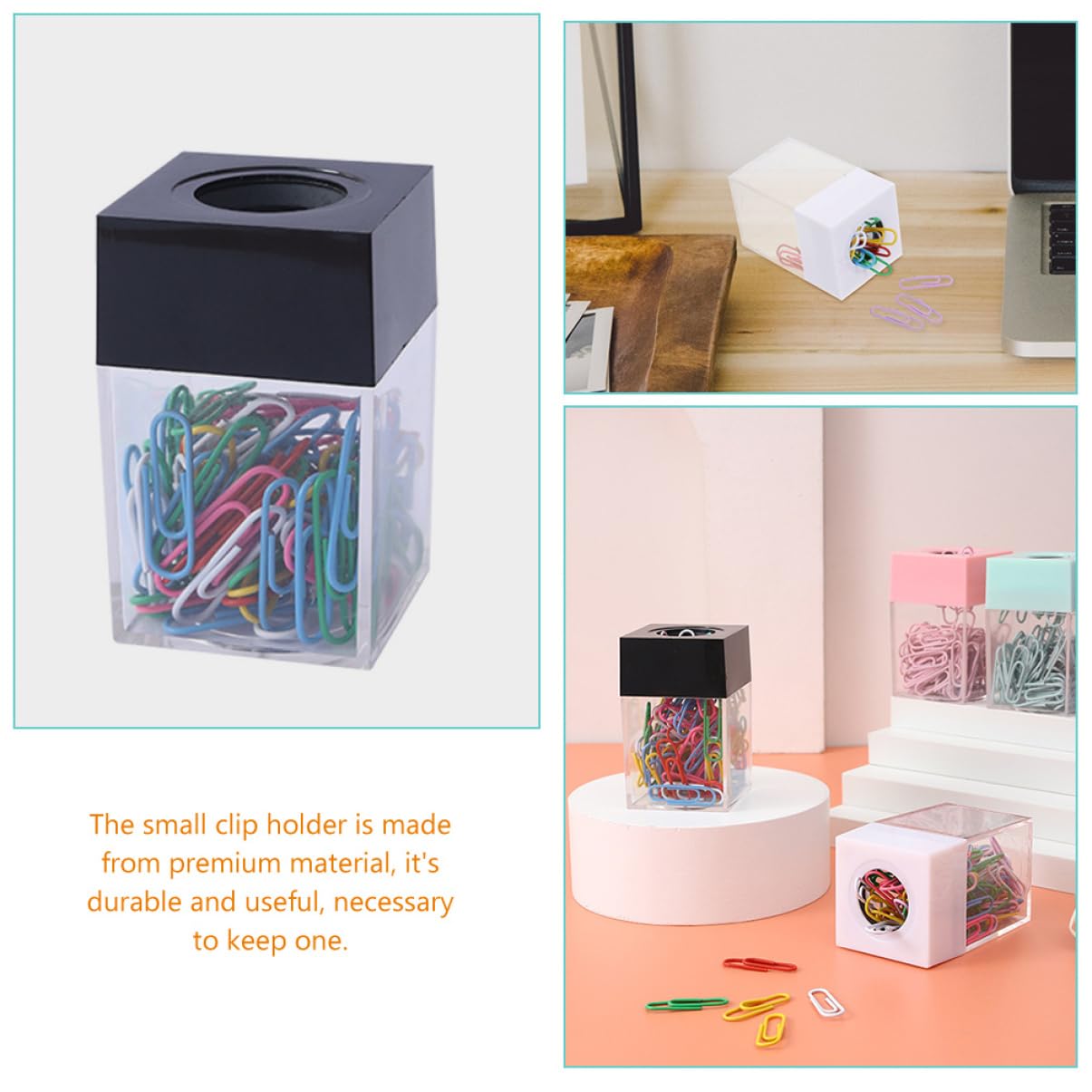 Operitacx 8pezzi Dispenser Magnetico Per Graffette Contenitore Quadrato Trasparente Per Ufficio Capacità Elevata e Coperchio Rimovibile