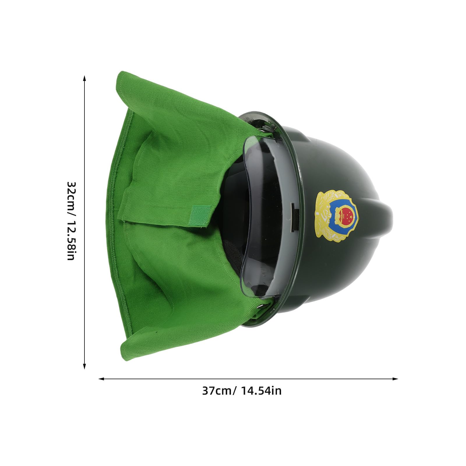 Chapeau de Pompier Adulte Vert Abs, Protection Impacts, Vision Claire