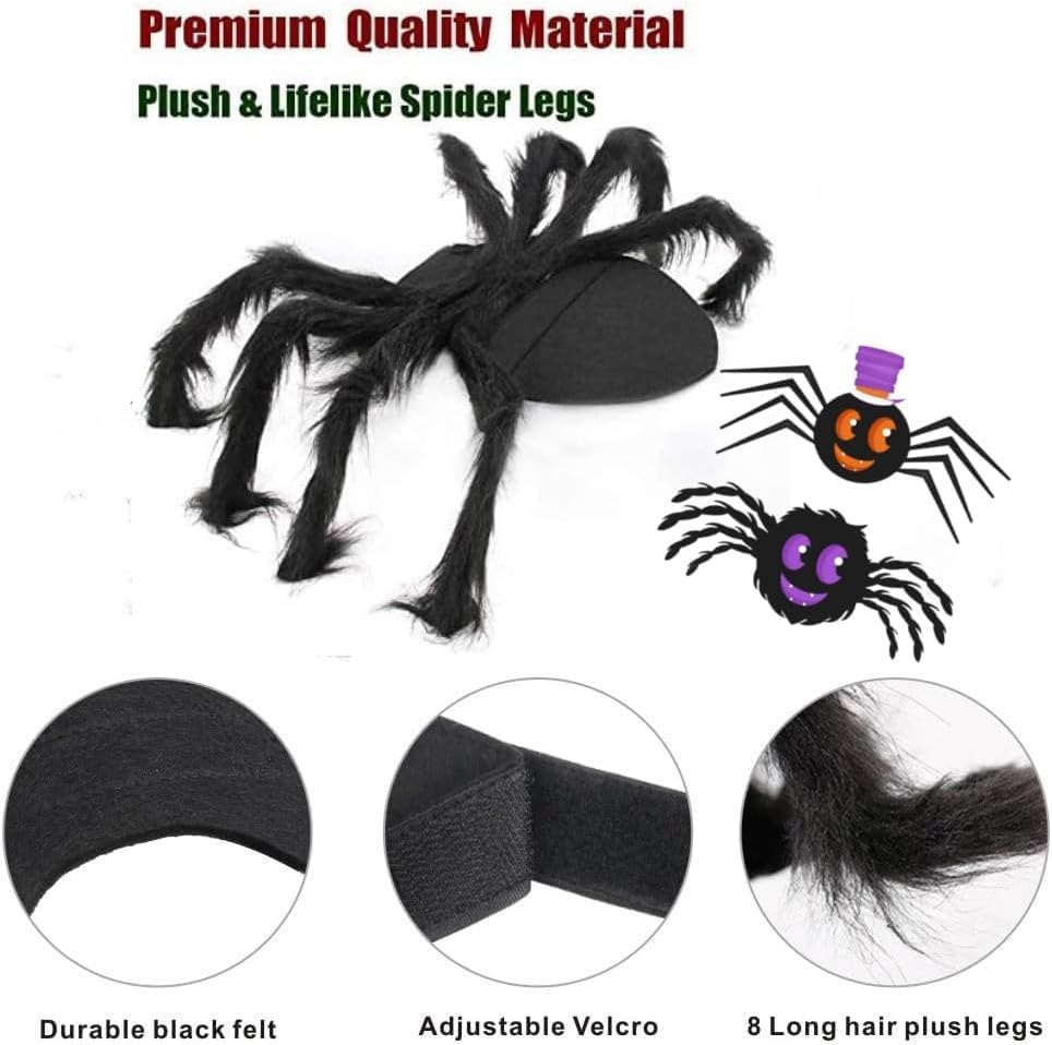 Halloween Spinnenkostüm für Hund Katze Verstellbare Spinnenkostüme für Kleine Mittlere Hunde Katzen Leerer Herzzylinder (A)