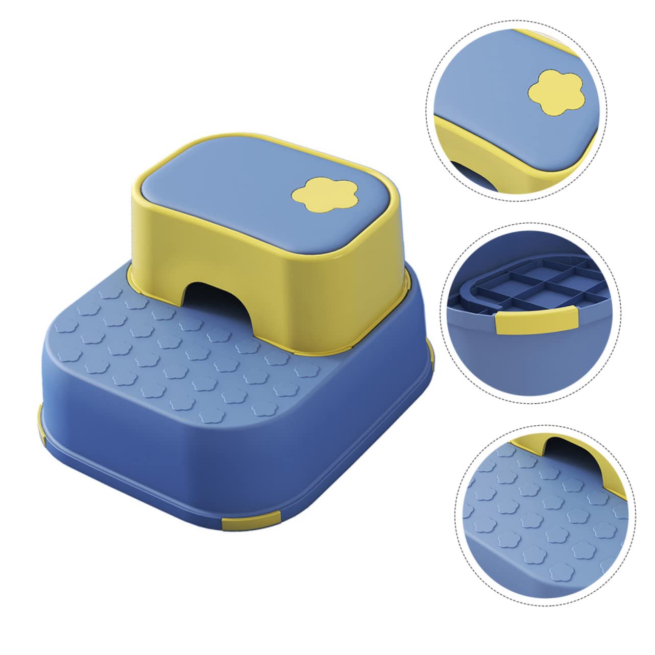 Taburete de Dos Escalones para Niños Pequeños de Material PP Superficie Antideslizante y Diseño Práctico Adecuado para Baño y Reposapiés Diario