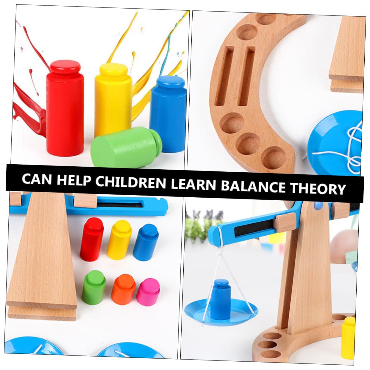 Balancín de Madera Educativo para Niña Juguete Didáctico de Equilibrio para Desarrollo Creativo Material Seguro y Duradero Regalo para Aprendizaje Temprano