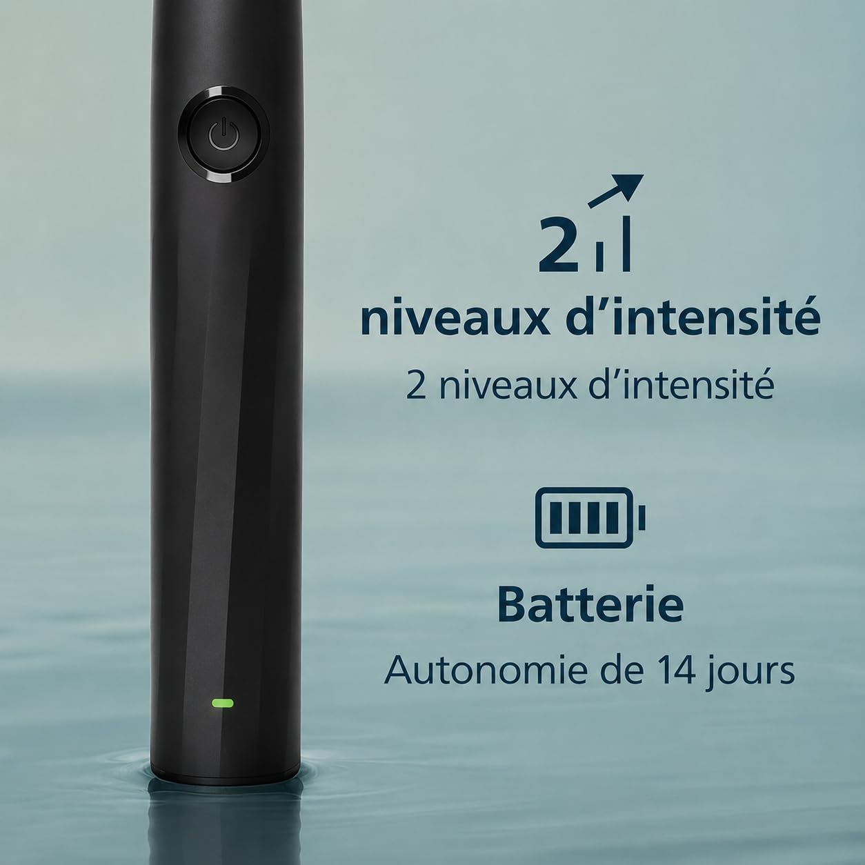 Philips Sonicare Série 2100 - Brosse à Dents Électrique Sonique, Élimine 3x plus de plaque, Capteur de pression, SmarTimer & QuadPacer, Bleu Cobalt (HX4021/04) (noir)