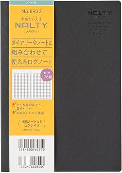 NOLTY 8932 Tio Refill Notebook, A5, Log Type, Basic Type, Black