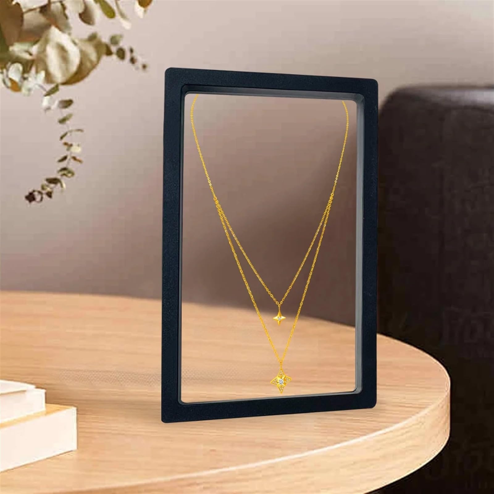 Plastikowe pudełko na biżuterię z pływającą ramą 3D | Przechowywanie biżuterii: 9 sztuk 3D pływającej ramki Shadow Box(9cm)