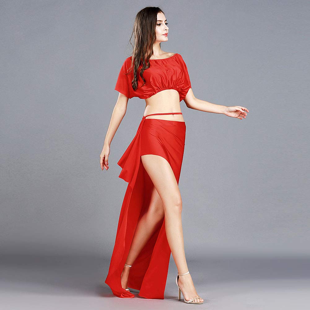 ROYAL SMEELA Danse du Ventre Tops Jupes Suit Hauts Sexy Dos Nu Jupe Longue Costumes de Danse Orientale Femme Jupes Maxi Tenue Danse du Ventre Costume Danse Orientale vêtements de Danse du Ventre