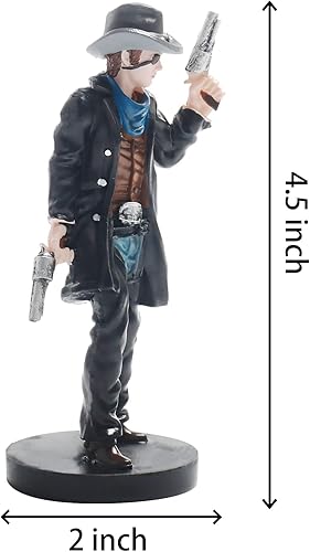 Miniatura 2 de Rileryan Figura de vaquero de 4.5 pulgadas, estatua coleccionable con tema de Old West Town