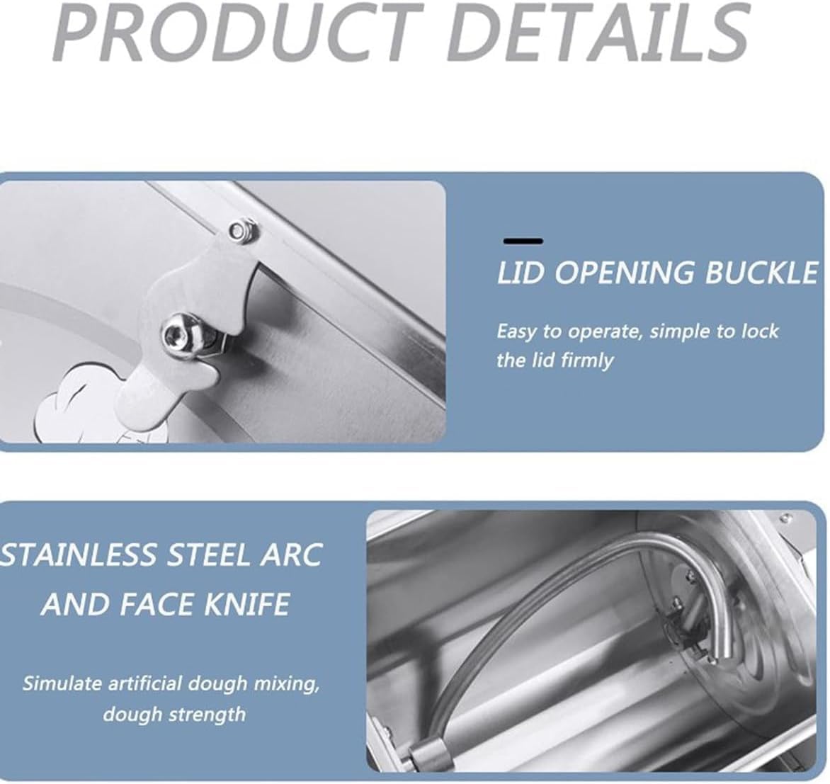 Mezcladora de Masa Profesional, 1500 W, de Acero Inoxidable, para Hacer Pasta y Pizza – Mezcladora de Masa Comercial