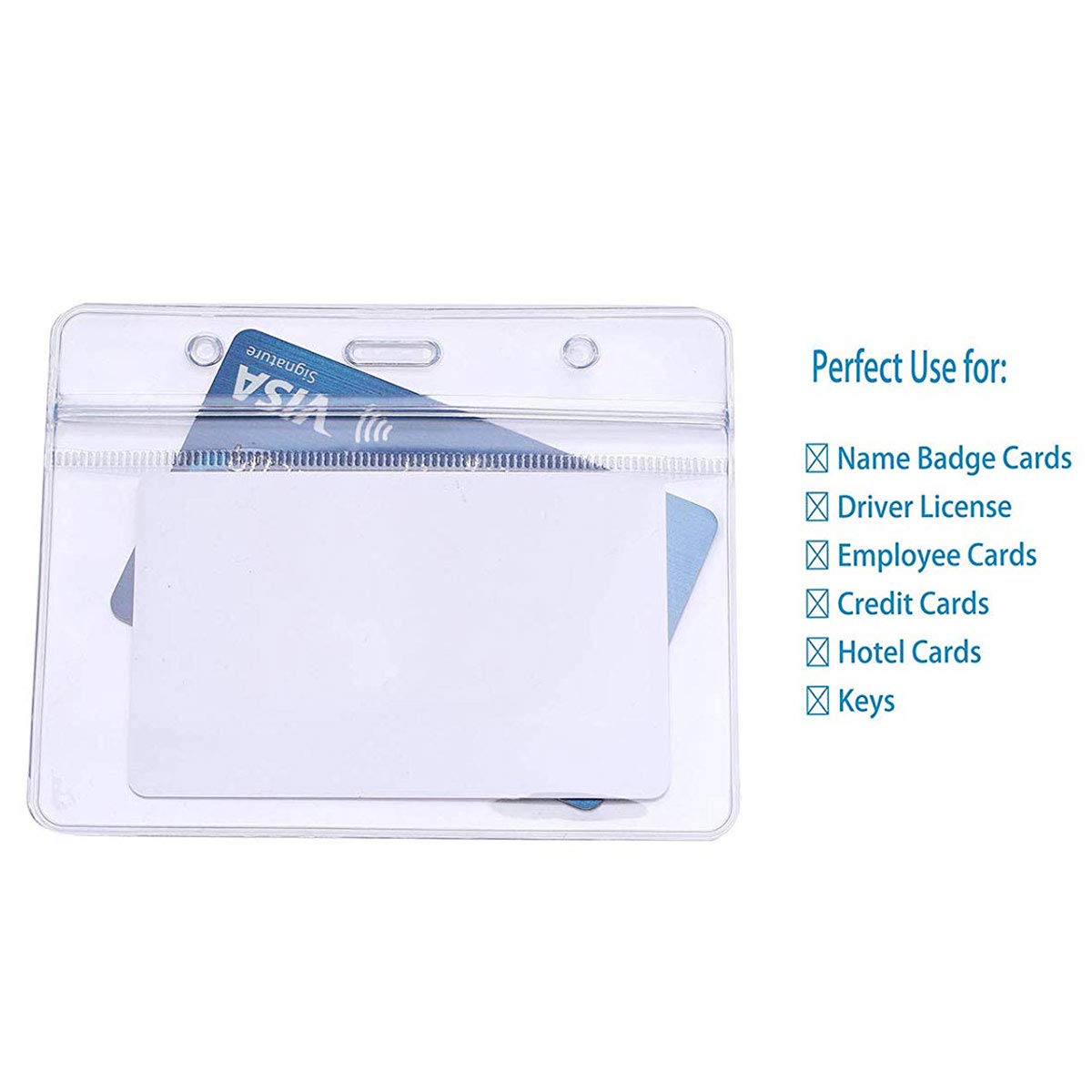 Plastica Trasparente Porta Badge Impermeabili Orizzontali 20 Pezzi
