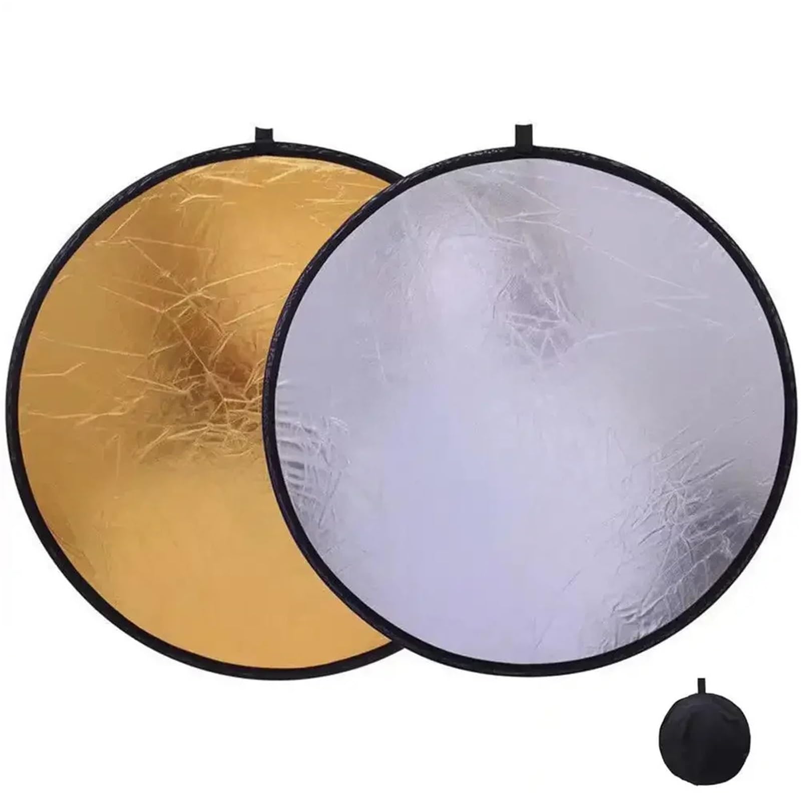 Reflector de luz, Reflector de fotografía portátil Plegable luz Suave Redondo 2 en 1, 5 en 1 Varios tamaños(2 in 1-110cm)