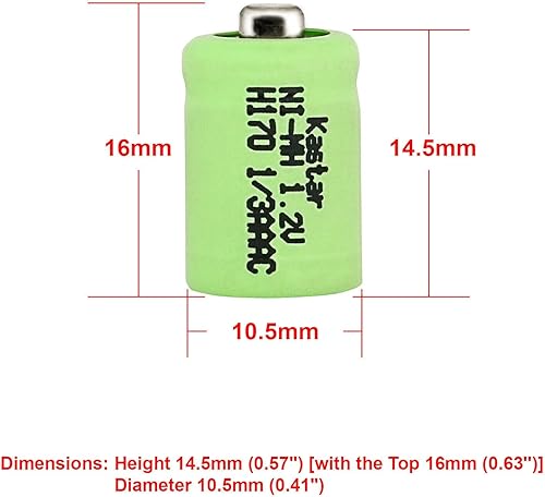 Miniatura 2 de Kastar Paquete de 4 baterías de repuesto para batería solar, batería de luz solar para jardín al aire libre, 13AAA-150NM-NT hidruro de metal de