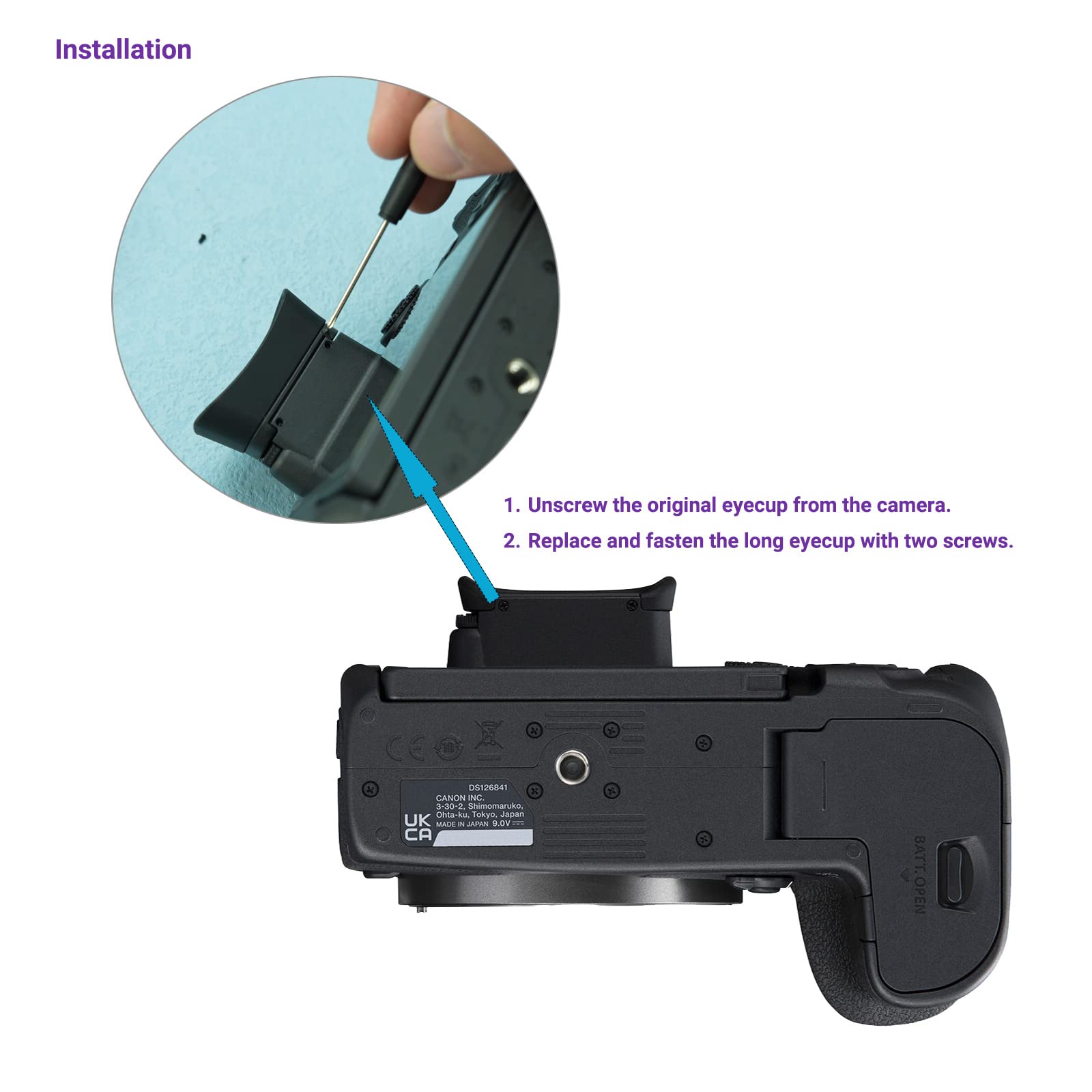 Tasse D'oeil Oeilleton Caoutchouc Viseur D'appareil-photo EF Pour Canon Canon EOS 550D 600D 650D