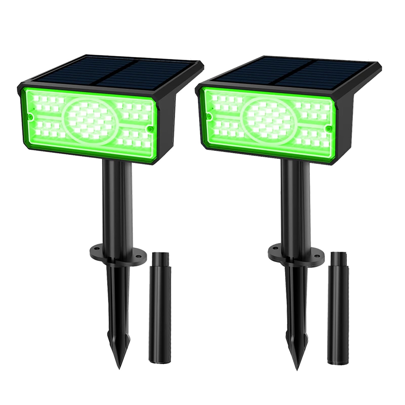 Faretti solari a LED da 2 pacchi, Luci di sicurezza solari, Accensione/spegnimento automatico Luce per esterni da esterno, Luci da giardino impermeabili IP65, per patio, vialetto, stagno, terrazza