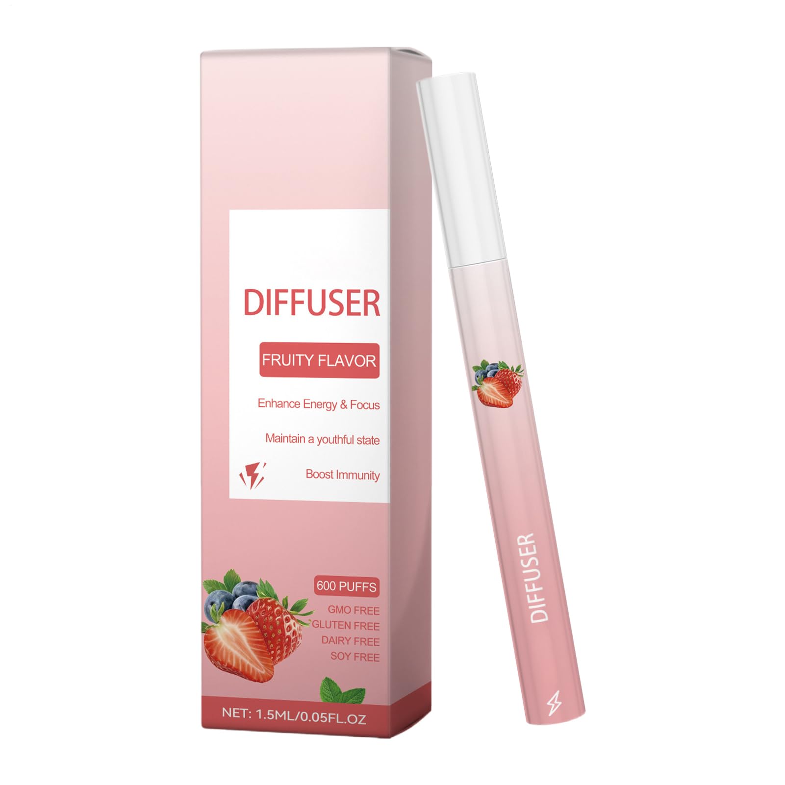 Energy Diffuser Pen - Boost Cleansing Personal, Care Stick Portable Fruit Scented Refreshing Inhaler for Lung Care Men Women Daily Morning Work Office Home Travel Gym Wellness Aromatherapy Natural