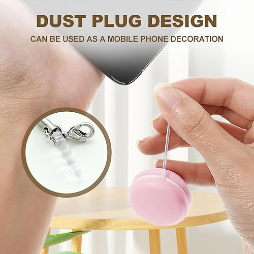 Miniatura 5 de AIIONP Macaron - Limpiador de pantalla de teléfono, limpiador de pantalla de teléfono con forma de macarón, colgante de limpieza portátil para