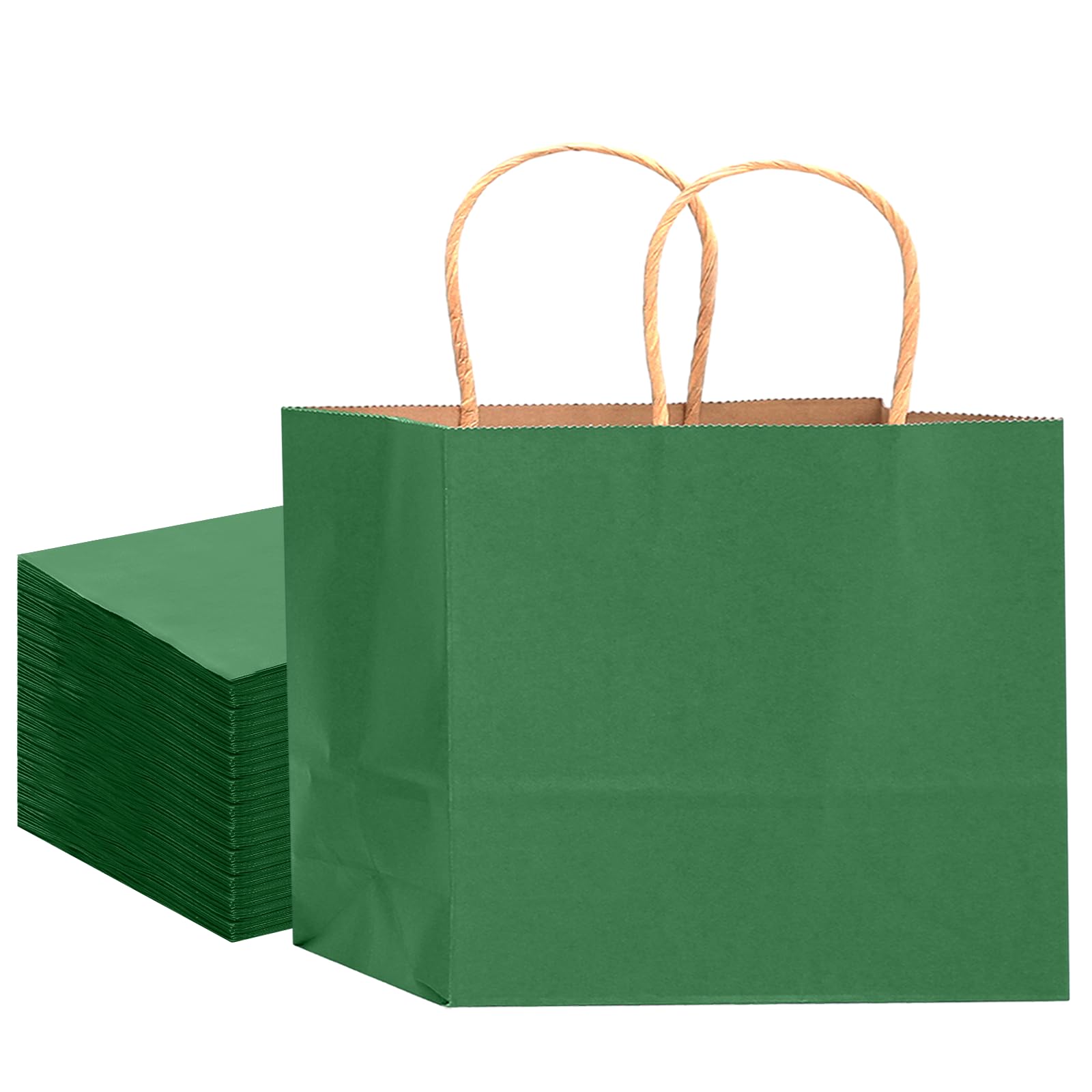 Gcardist Pack of 16 Paper Gift Bags with Handles Bulk 32 x 25 x 11 cm Green Bags Multiple Uses (13 x 4.5 x 10 inches, Wide Large)