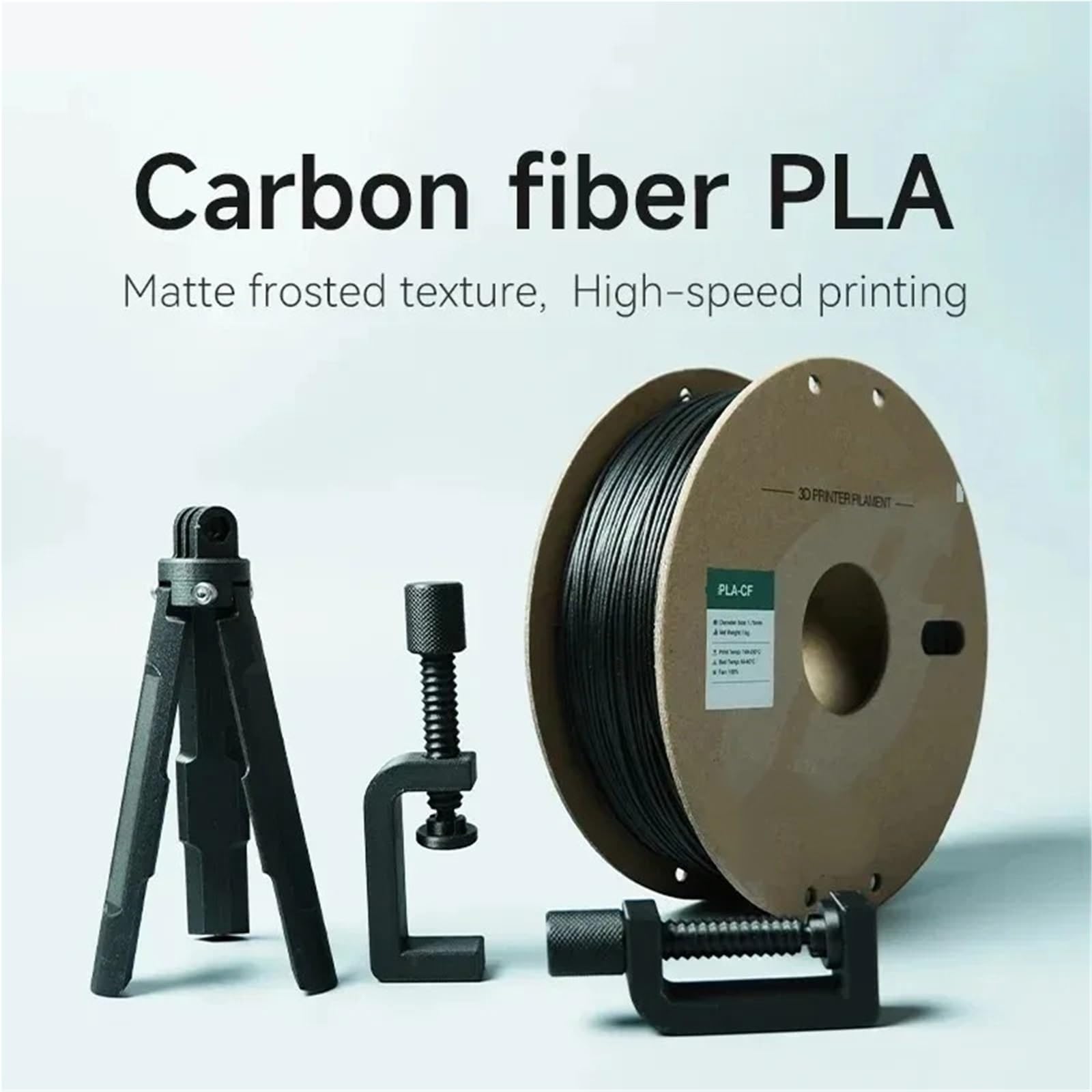 Filament PLA En Fibre De Carbone 1,75 Mm 1 Kg, Filament D'imprimante 3D À Impression Rapide PLA-CF(Green)