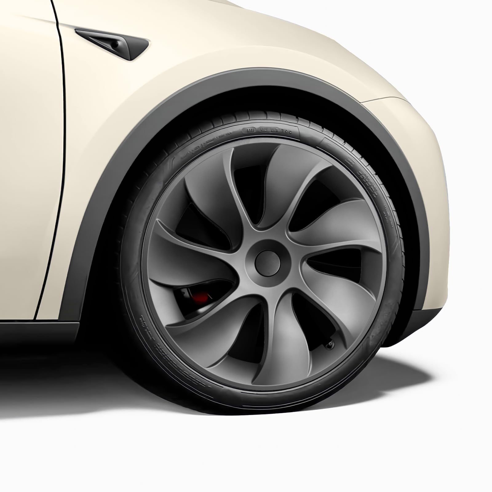 Wheel Covers 19 Inch for Tesla Model Y Accessories 2024 2023 2022 2021 Matte Black ABS Hubcaps 4 Pcs Compatible with Tesla Molde Y Rim Protector Replacement Wheel Cover (Eclipse Edge)