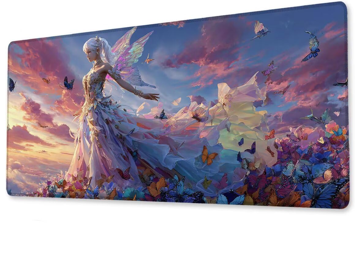 Alfombrilla Ratón XXL 1600x800x3 mm Mouse Pad Grande Gaming Niña Alfombrilla Escritorio,con Base de Goma Tapete Escritorio con Bordes Cosidos, Impermeable Antideslizante Ordenador Desk Mat zj-583
