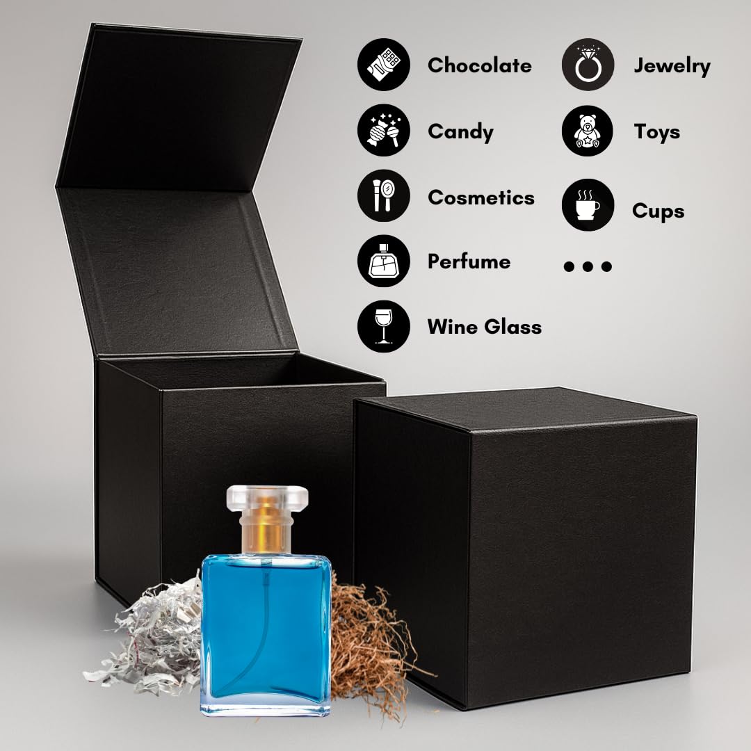 Boîte Cadeau Magnétique – Lot de 25 boîtes rigides en carton | 10 x 10 x 7 cm | Fermeture magnétique | Coffret cadeau pour mariage, Noël ou anniversaire (unisexe) | Cadeau de luxe personnalisable